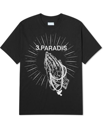 3.PARADIS Praying Hands T-Shirt - Black