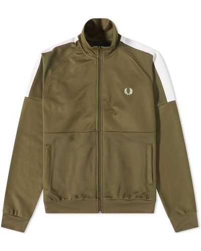 Fred Perry Paneled Track Jacket - Green