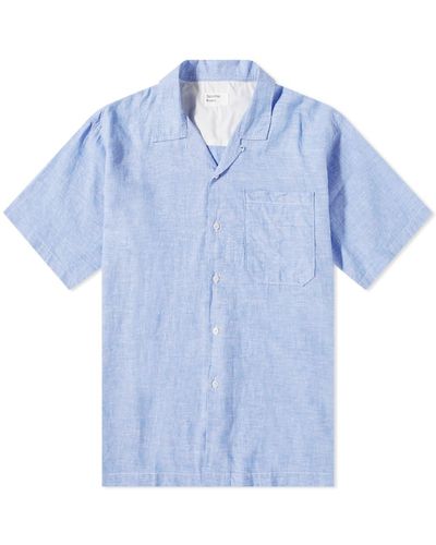 Universal Works Linen Camp Shirt - Blue