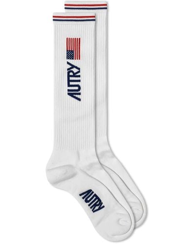 Autry Flag Logo Socks - White