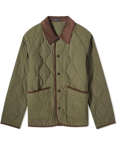 Drake's Quilted Chore Jacket - Green