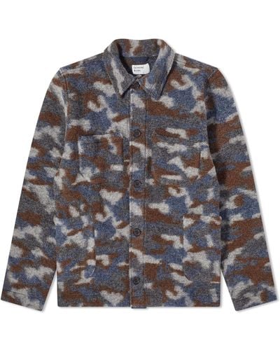 Universal Works Camo Wool Fleece Lumber Jacket - Gray