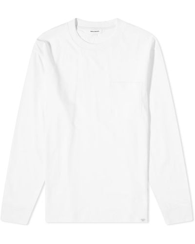 Norse Projects Long Sleeve Johannes Standard Pocket T-Shirt - White