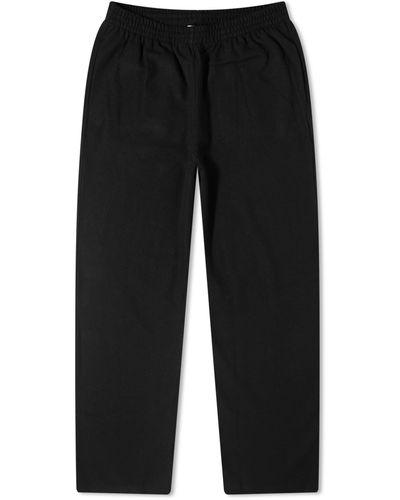 PANGAIA Wool Jersey Wide Leg Loose Track Trousers - Black