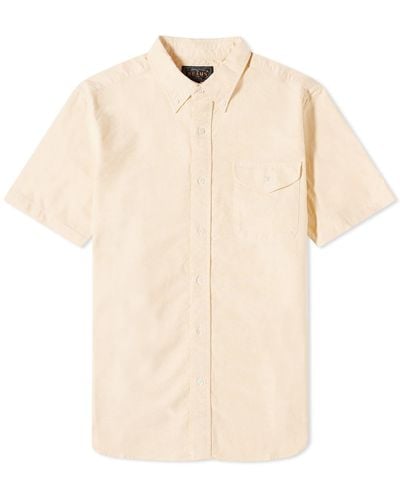 Beams Plus Bd Short Sleeve Oxford Shirt - Natural