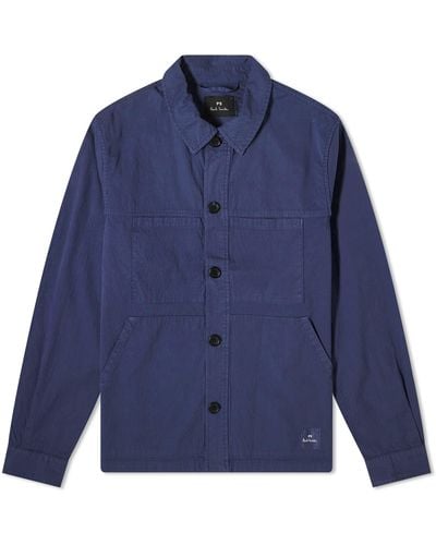 Paul Smith Cotton Overshirt Jacket - Blue