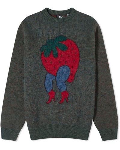by Parra Stupid Strawberry Sweater - Gray