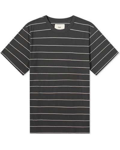 Folk Microstripe T-Shirt - Black