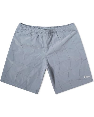 Dime Wave Quilted Shorts - Blue