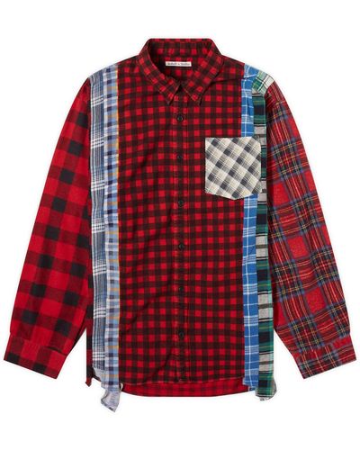 Needles 7 Cuts Wide Flannel Shirt - Red