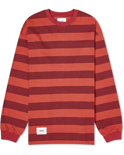 WTAPS Long Sleeve 15 Stripe T-Shirt - Red