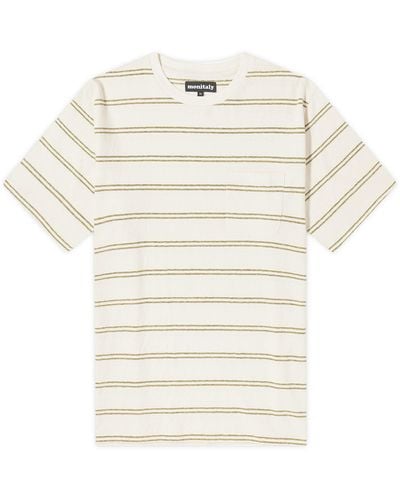 Monitaly Japanese Cotton Stripe T-Shirt - Natural