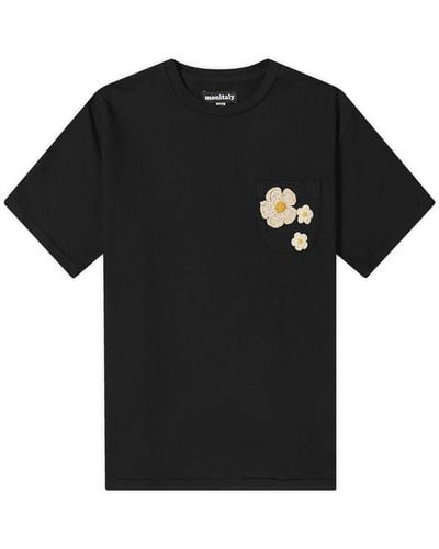 Monitaly Pocket 3 Flower T-Shirt - Black