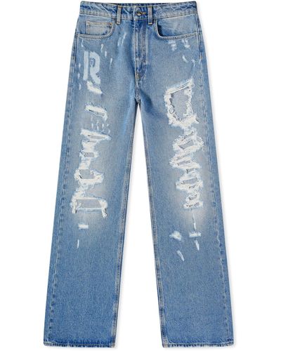 Rabanne Ripped Baggy Jeans - Blue
