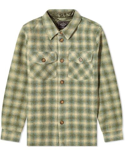 Portuguese Flannel Waffle Overshirt - Green