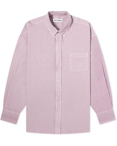 Our Legacy Borrowed Button Down Shirt - Purple