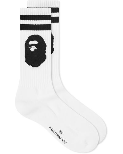 A Bathing Ape Ape Head Line Socks - Black