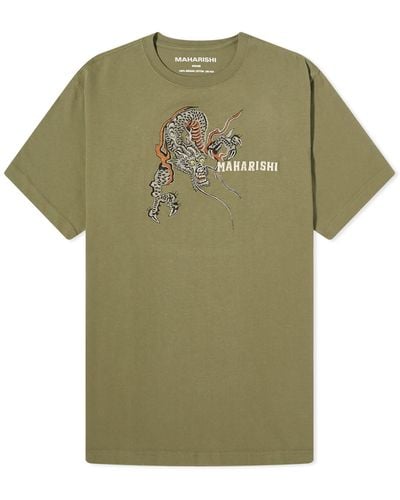 Maharishi Embroided Sue-Rye Dragon T-Shirt - Green