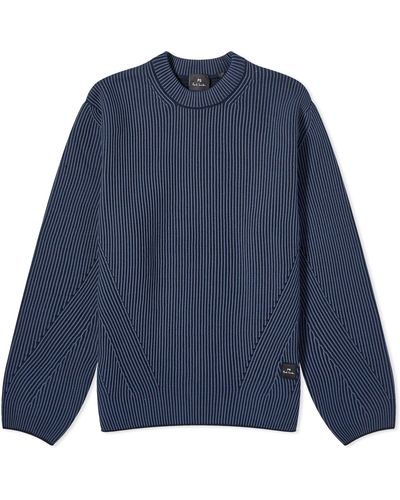 Paul Smith Ribbed Crew Knit - Blue