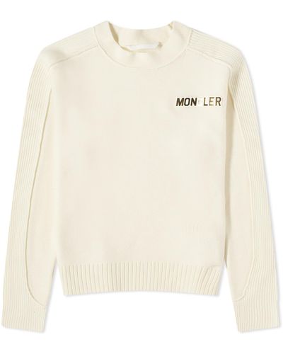 Moncler Logo Crew Knit - White