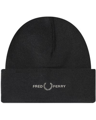 Fred Perry Logo Beanie - Black