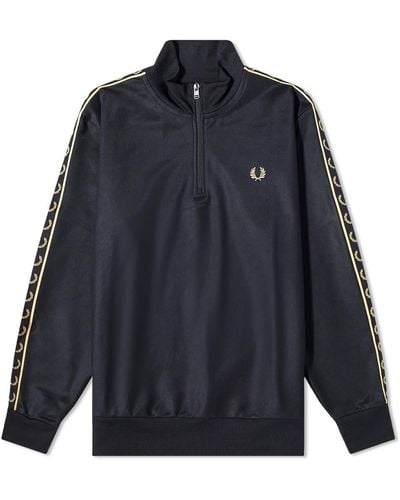 Fred Perry Taped Half Zip Track Top - Blue