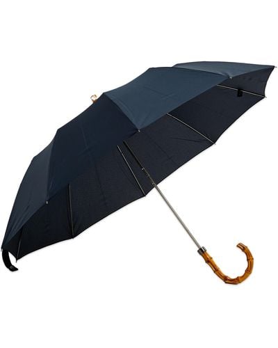 London Undercover Wood-handle Telescopic Umbrella - Blue