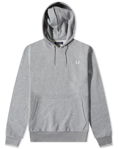 Fred Perry Small Logo Popover Hoodie - Gray