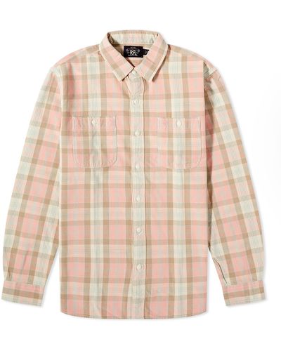 RRL Farrell Check Shirt - Pink