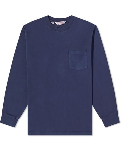 Battenwear Long Sleeve Pocket T-Shirt - Blue