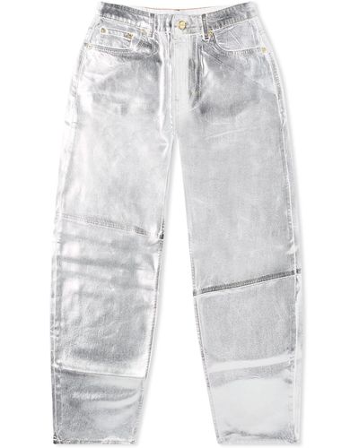 Ganni Foil Denim Stary Jeans - Grey