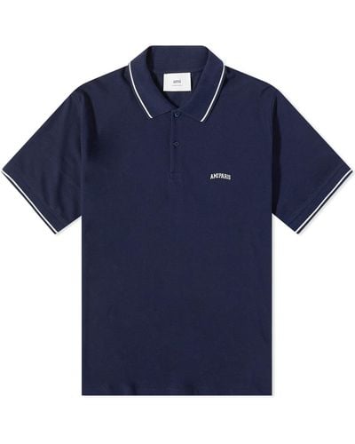 Ami Paris Ami Logo Polo Shirt - Blue