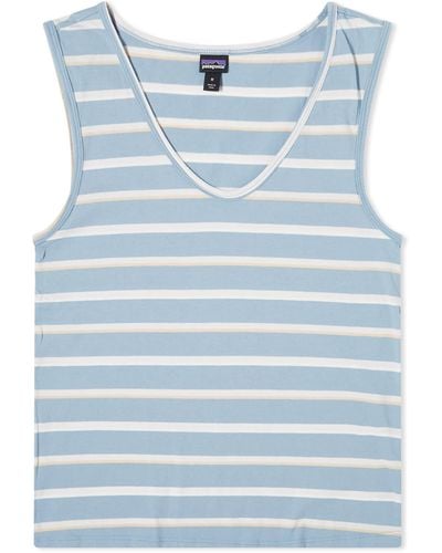 Patagonia Organic Cotton Tank Top Sunset Stripe - Blue