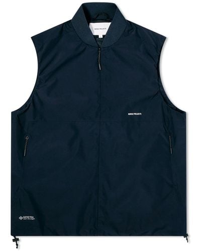 Norse Projects Gore-Tex Infinium Bomber Jacket Gilet - Blue