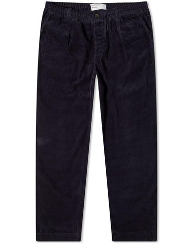 Universal Works Cord Pleated Track Pant - Blue