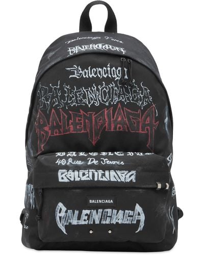 Balenciaga Metal Logo Explorer Backpack - Black