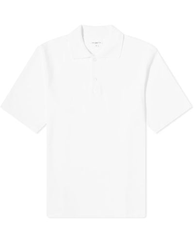 Lady White Co. Lady Co. Interlock Two Button Polo Shirt - White
