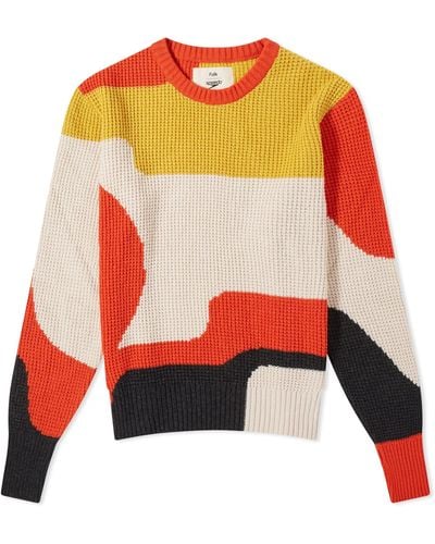 Folk X Speedo Intarsia Crew Sweater - Red