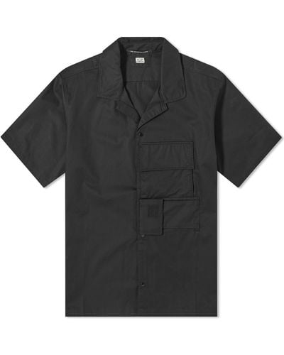 C.P. Company Metropolis Gabardine S/S Shirt - Black