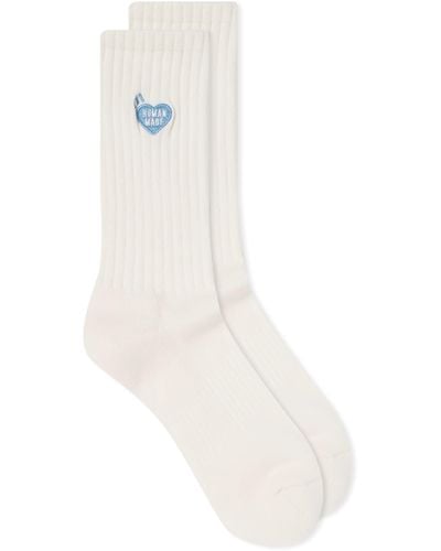 Human Made Pile Heart Socks - White