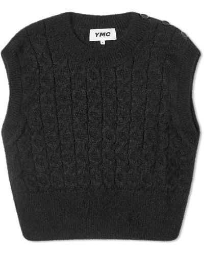 YMC Farrow Knitted Vest - Black
