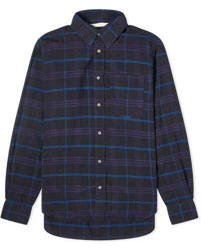Norse Projects Algot Relaxed Textured Check Shirt - Blue