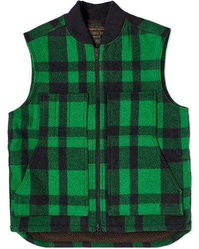Filson Lined Mackinaw Wool Work Vest - Green