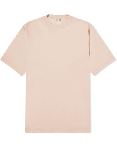 AURALEE Super Soft Wool Jersey T-Shirt - Natural