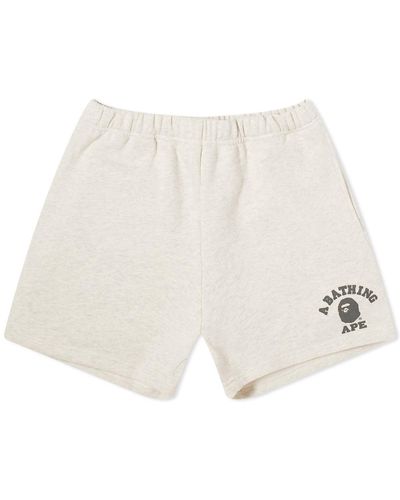 A Bathing Ape University Sweat Shorts - White