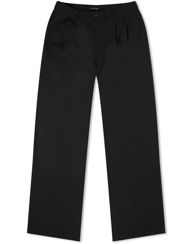 Anine Bing Carrie Wide Leg Casual Trousers - Black