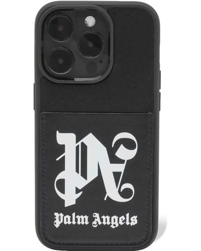 Palm Angels Monogram 14 Pro Iphone Case - Black