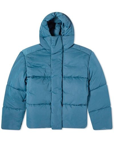 PANGAIA Flwrdwn Recycled Nylon Short Puffer Jacket - Blue
