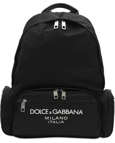 Dolce & Gabbana Nylon Logo Back Pack - Black