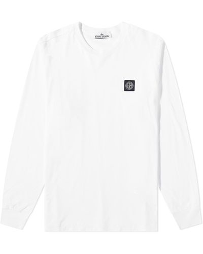 Stone Island Long Sleeve Patch T-Shirt - White